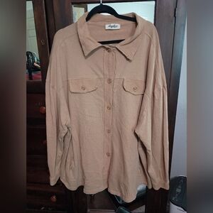 Haptics Beige Button-Up Shirt_2X